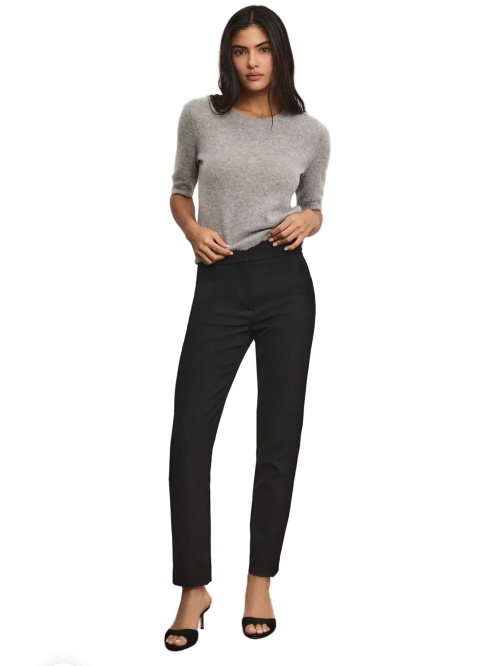 VERONICA BEARD SZ 8 Black Renzo Slim Pants Orig $448 Exc Cond